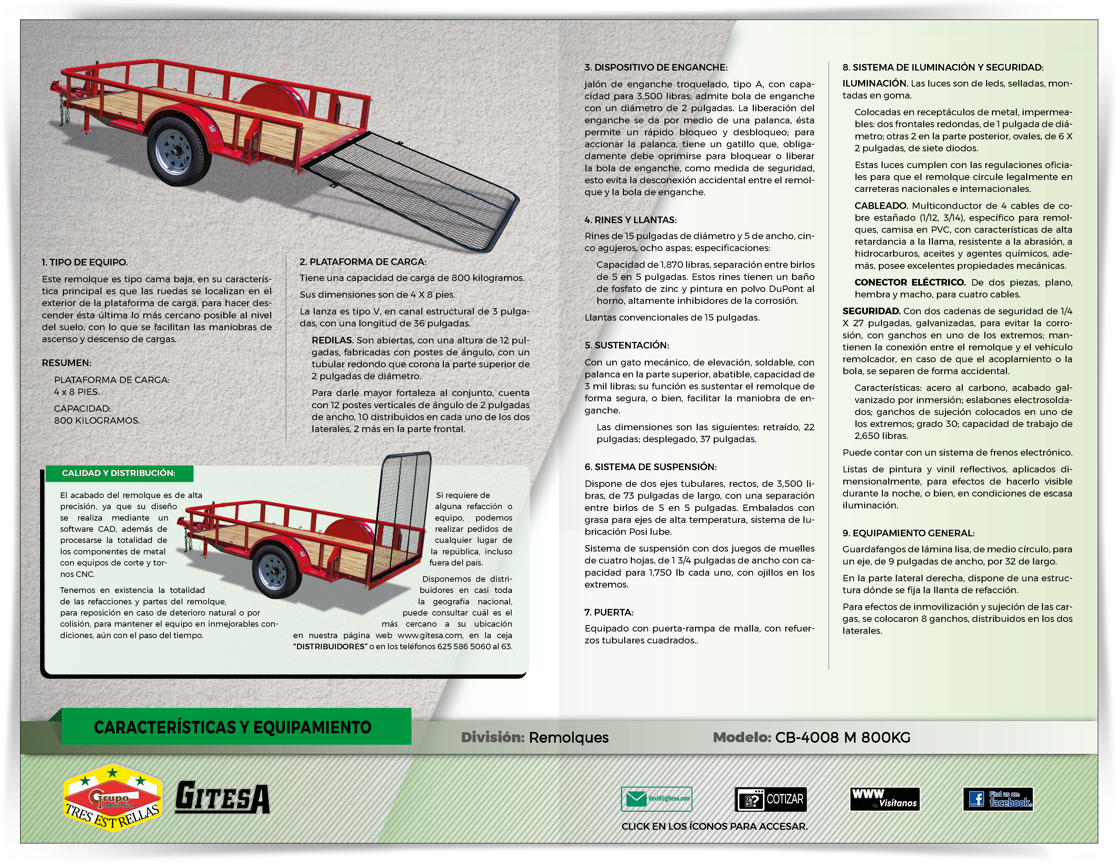 Cama Baja 4 X 8 pies, 800 kg