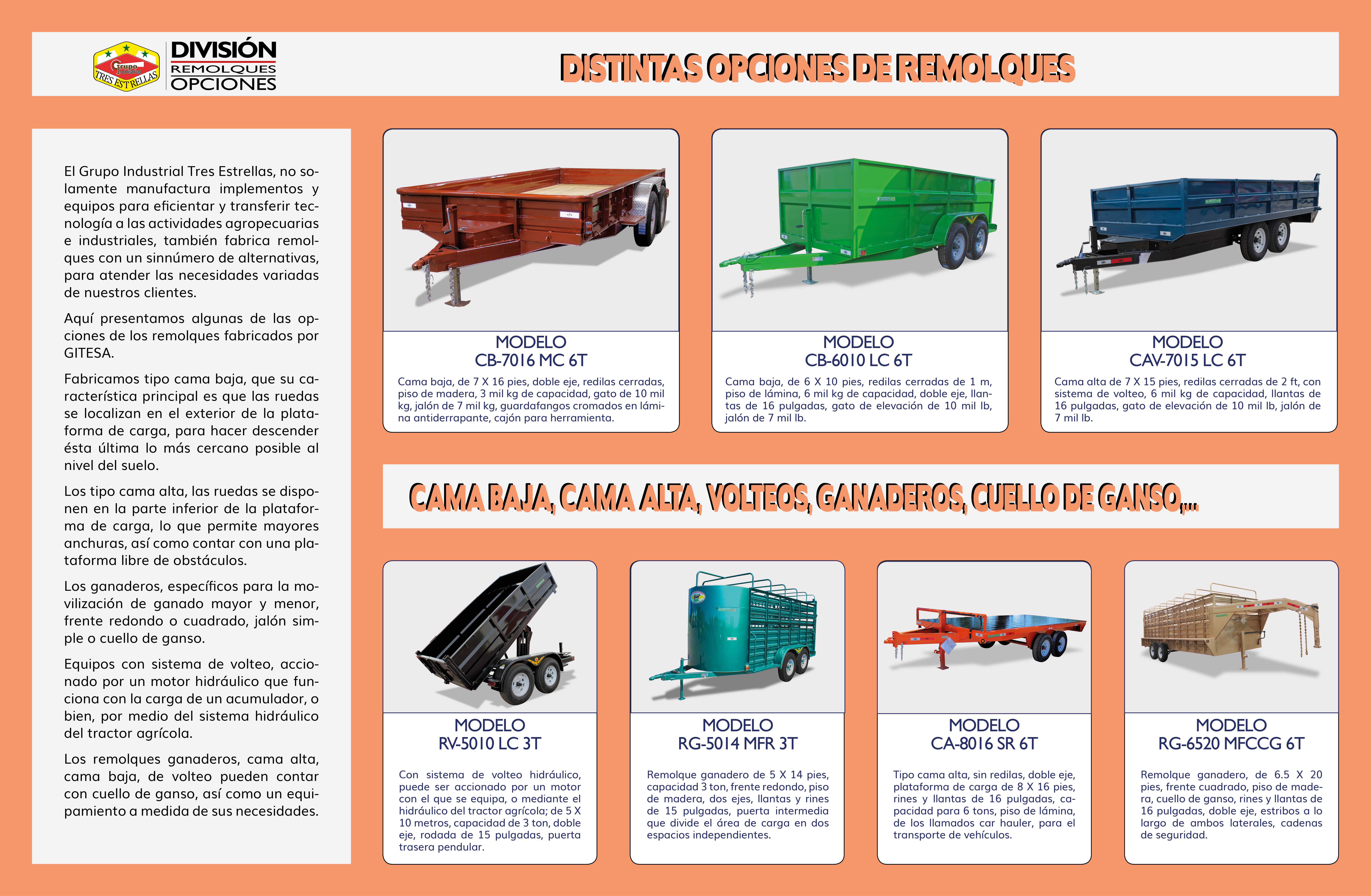 Cama Baja 6  X 12 pies, 3 toneladas, Redilas cerradas