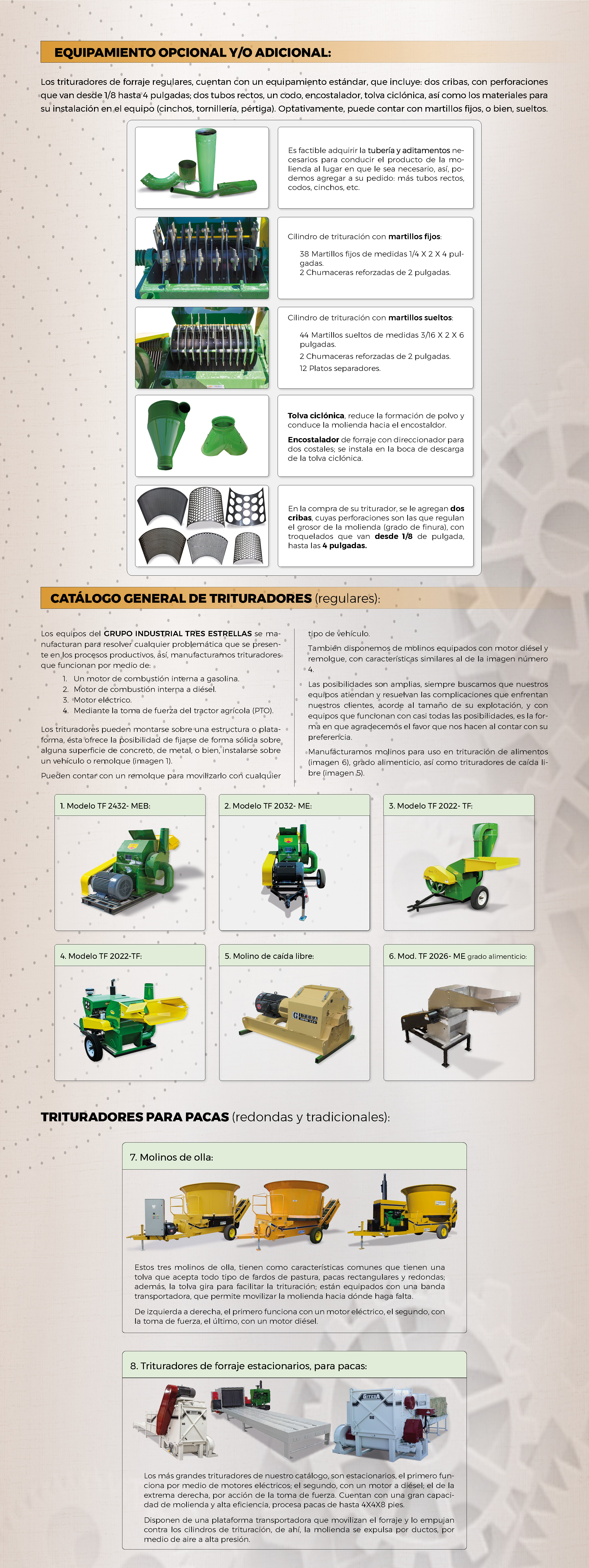 Molino Modelo TF-24 32 ME, con estructura